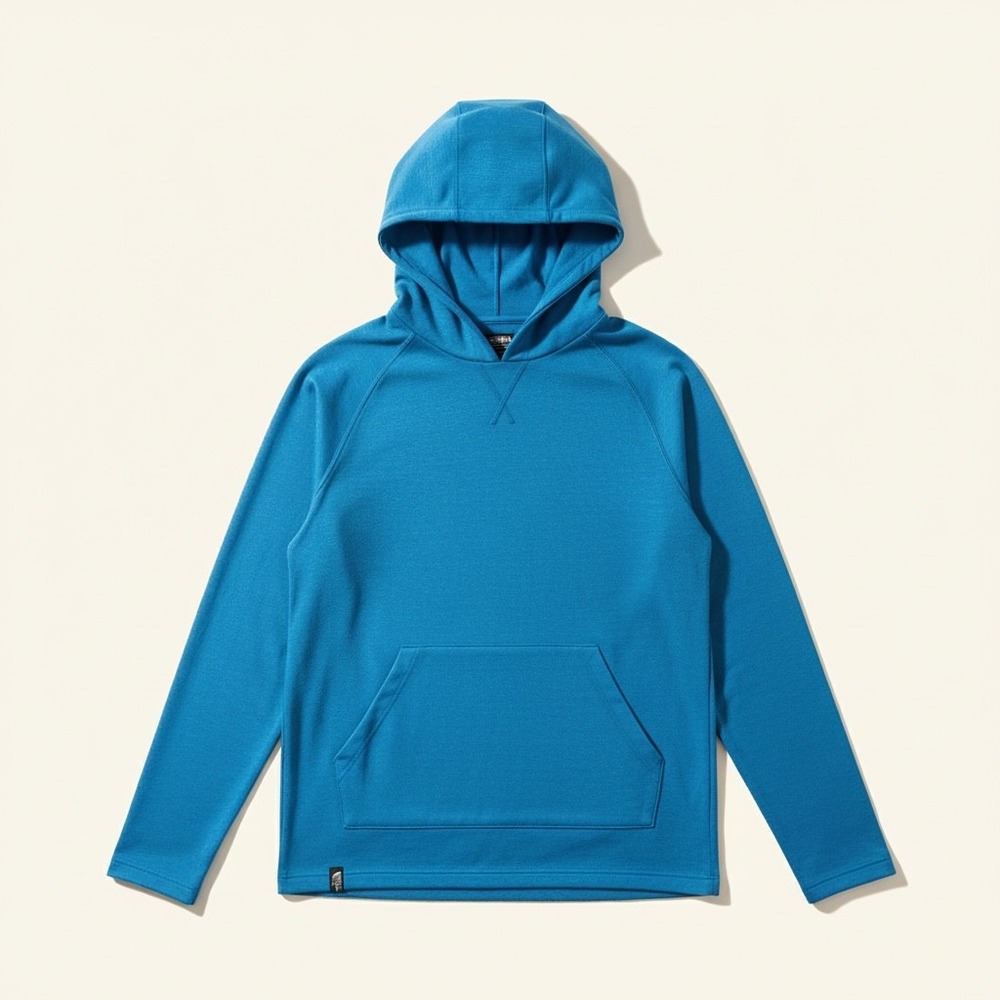 The North Face Blue Heather Raglan Pullover Hoodie Mens S‎ Gorpcore Athleisure